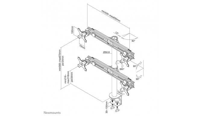 Televiisori Alus Neomounts FPMA-D700D4 10-30" 8 kg 30"
