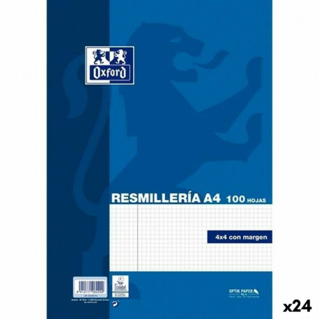 Asenduslehed Oxford OptikPaper Sinine A4 100 Lehed (24 Ühikut)