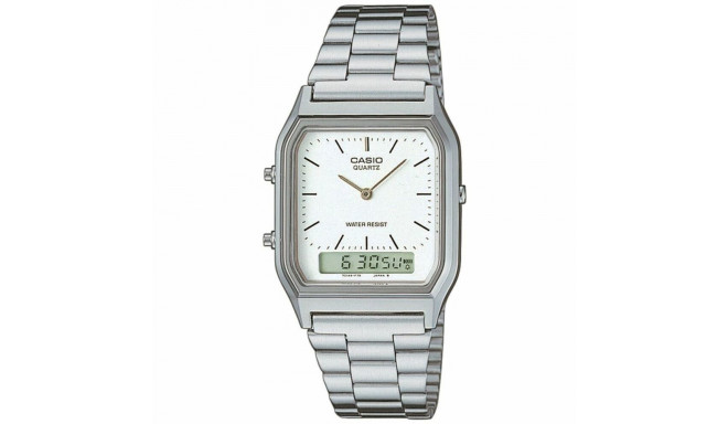 Unisex Kell Casio AQ-230A-7DMQYES Valge Hõbedane (Ø 38,5 mm) (Ø 29 mm)