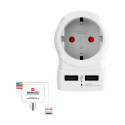 Vooluadapter Skross 1500281 USB x 2 Euroopa Ühendriigid Vooluadapter Skross 1500281 USB x 2 Euroopa Ühendriigid