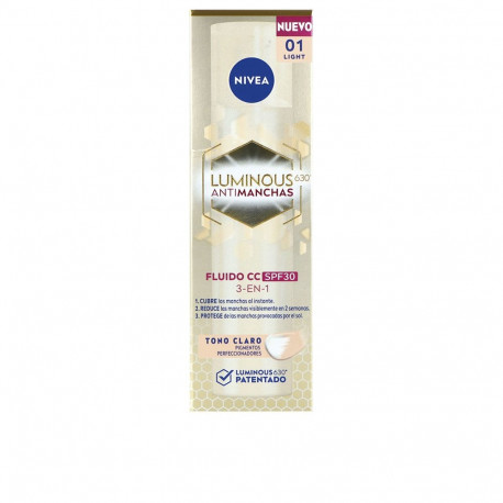 NIVEA LUMINOUS 630º ANTIMANCHAS CC fluido SPF30 #claro 40 ml