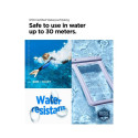 Spigen Aqua Shield A610 waterproof case floating on water - blue