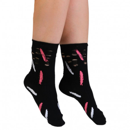 SOKISAHTEL TREVISO musta värvi katkised sokid 444