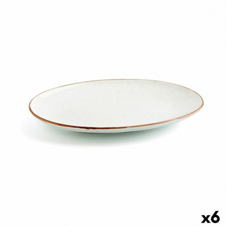 Serving Platter Ariane Terra Oval Ceramic Beige (Ø 32 cm) (6 Units)