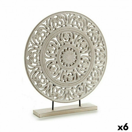 Decorative Figure Gift Decor LH5 18032 LH5 18032 White Mandala 7 x 49 x 44 cm 44 x 49 x 7 cm (6 Unit
