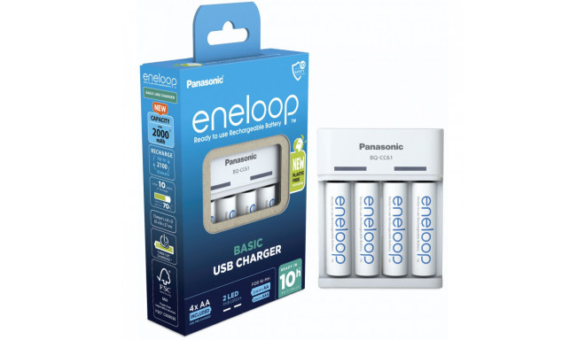 Panasonic eneloop charger BQ-CC61 + 4x2200mAh