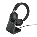 JABRA Evolve2 65 MS Stereo Headset on-ear Bluetooth wireless USB-C noise isolating black with chargi