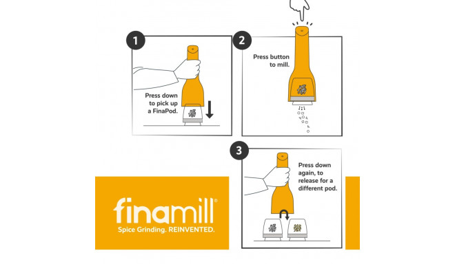 FINAMILL battery operated grinder with two FINAPOD Pro Plus pods, soft cream