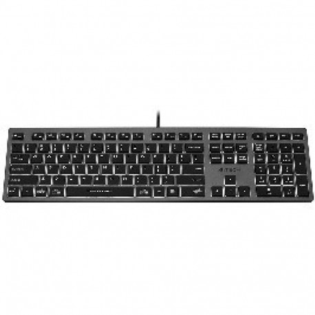 A4Tech klaviatuur FSTYLER FX60H USB QWERTY valge taustvalgustusega, must, hall