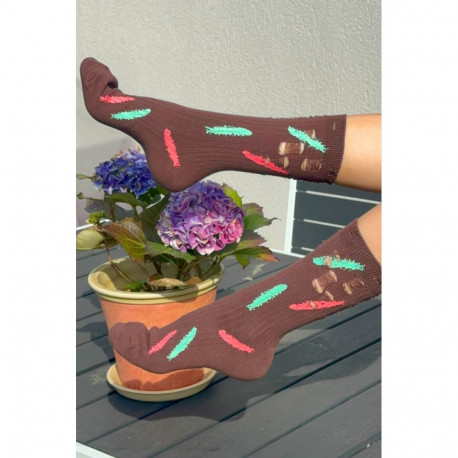 SOKISAHTEL TREVISO pruunid katkised sokid 444