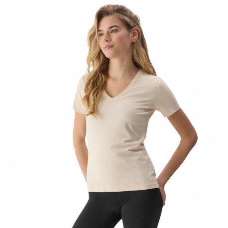 Koszulka damska 4F F1359 kremowa 4FWSS24TTSHF1359 12S S