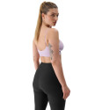 Stanik sportowy 4F F121 jasny fiolet 4FWSS24USBAF121 52S M/L