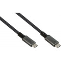 "GoodConnections USB-C 4.0 (ST-ST) 0,5m Anschlusskabel Textilmantel 100W 8K 30Hz Anthrazit"