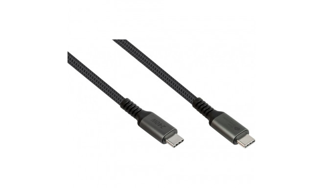 "GoodConnections USB-C 2.0 (ST-ST) 3m Anschlusskabel Textilmantel 240W Anthrazit"