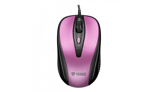 Wired mouse USB, 4 buttons, optical, symmetrical, Optic 2400DPI Pink