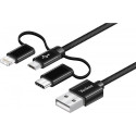 Cable USB A-USB C 3w1 1m