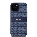 DKNY case for iPhone 15 6,1" DKHCP15SPRTHSLB blue HC PU repeat texture pattern w tonal stripe