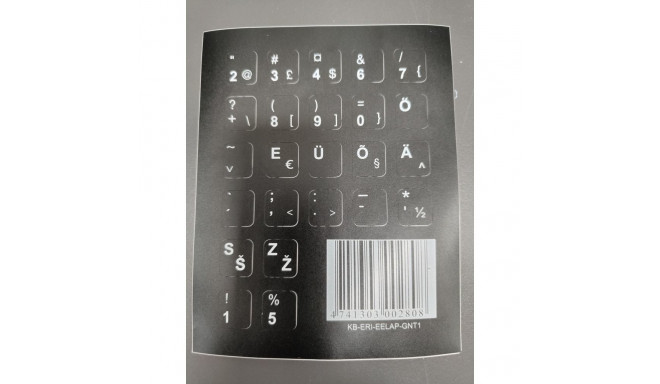 Black stickers in Estonian for keyboard