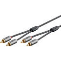 2xRCA kaabel 2.0m, tekstiilist kattega