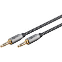 3.5mm kaabel 1.0m, kullatud kontaktid, stereo, tekstiilist