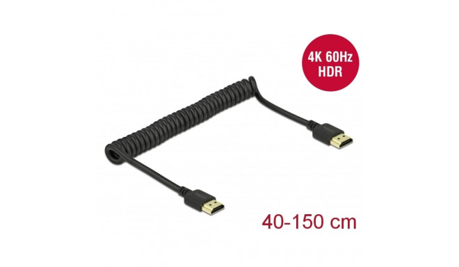 Delock HDMI Coiled Cable 4K 60 Hz