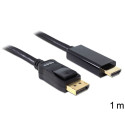 Displayport - HDMI kaabel 1.0m, must