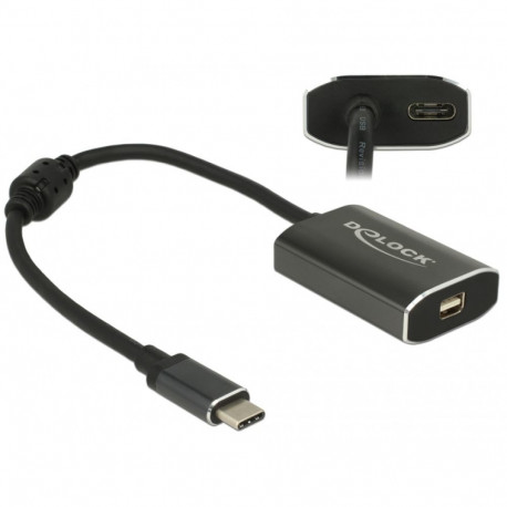 Üleminek USB-C (M) - mini Displayport (F) 4K@60Hz, sobib ka Macidele, lisatoite võimalus