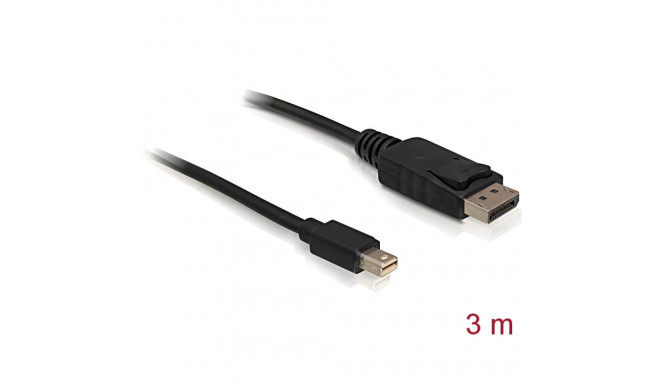 Delock Cable Mini Displayport 1.2 male > Displayport male 4K 3.0 m