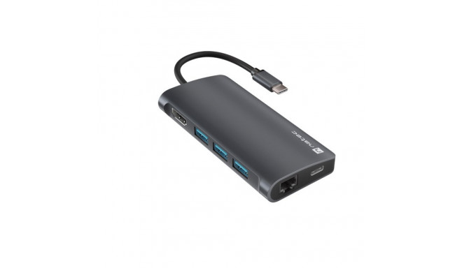 USB-C MULTIPORT ADAPTER 8 IN 1 NATEC FOWLER 2 V2 3X USB 3.0 HUB, HDMI 4K, USB-C, RJ45, SD, MICRO SD