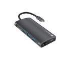 USB-C MULTIPORT ADAPTER 8 IN 1 NATEC FOWLER 2 3X USB 3.0 HUB, HDMI 4K, USB-C, RJ45, SD, MICRO SD