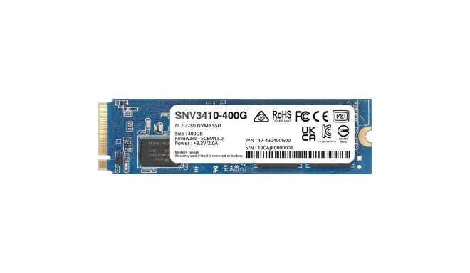 SSD|SYNOLOGY|SNV3400|400GB|M.2|PCIE|NVMe|Write speed 750 MBytes/sec|Read speed 3000 MBytes/sec|TBW 4
