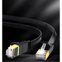 Ugreen Flat Cable Internet Network Cable Ethernet Patchcord RJ45 Cat 7 STP LAN 10 Gbps 3m Black (NW1