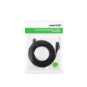 Ugreen Flat Cable Internet Network Cable Ethernet Patchcord RJ45 Cat 7 STP LAN 10 Gbps 3m Black (NW1