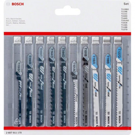 Bosch tikksaeterade komplekt B2607011170 puidule ja metallile 10tk
