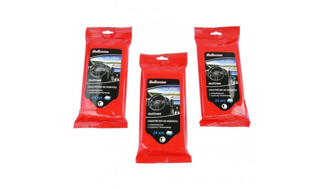 car interior cleaning wipes, moistened 24pc matt finish