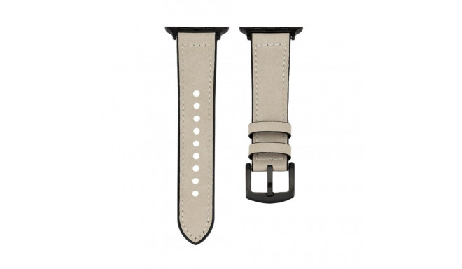 Connect Watch 42/44/45mm Silicone patch Leather Watch Strap (132mm M/L) White