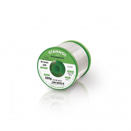 Leadfree solderwire Kristal 600 2,5% TSC305 500G Sn96,5Ag3Cu0,5 Ø1,5mm reel