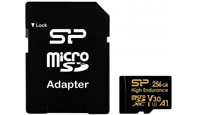 Silicon Power карта памяти microSDXC 256GB High Endurance + адаптер