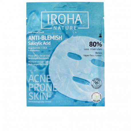 IROHA ANTI-BLEMISH mascarilla facial tisú anti-imperfecciones 1 u