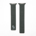 Connect Watch 38/40/41mm Fine woven twill magnetic chain strap Green