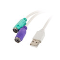 USB-A(M) 2.0->2X PS/2 ADAPTER WHITE LANBERG