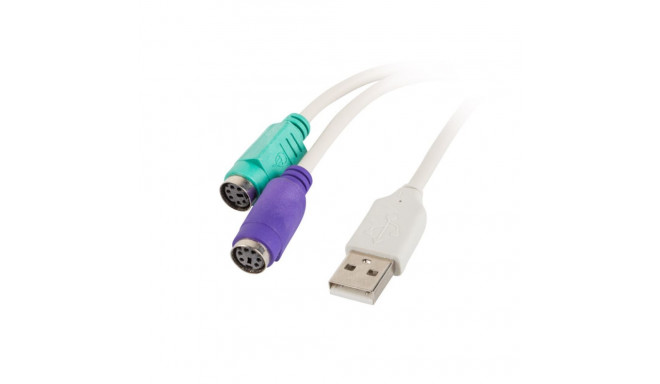 USB-A(M) 2.0->2X PS/2 ADAPTER WHITE LANBERG