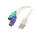 USB-A(M) 2.0->2X PS/2 ADAPTER WHITE LANBERG