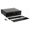 Equip Lockable Drawer 19&#039;, 3U, RAL9005 Black