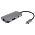 PremiumCord USB-C na HDMI + RJ45 + PD adapter, Aluminium Shell
