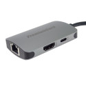 PremiumCord USB-C na HDMI + RJ45 + PD adapter, Aluminium Shell