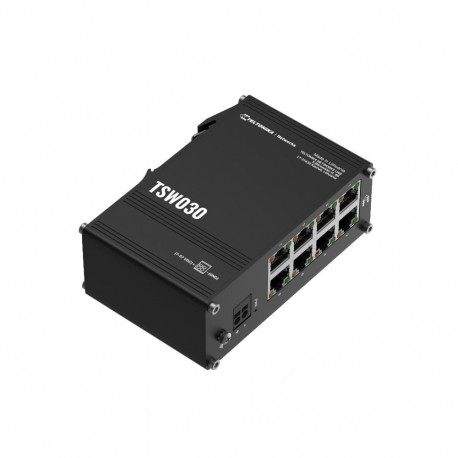 Industrial Ethernet switch with 8x 10/100BaseT(X) ports , -40 to 75°C, DIN-rail mountable, 7-57 VDC