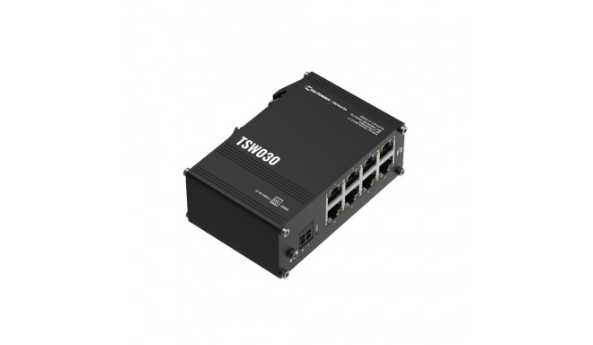 Industrial Ethernet switch with 8x 10/100BaseT(X) ports , -40 to 75°C, DIN-rail mountable, 7-57 VDC