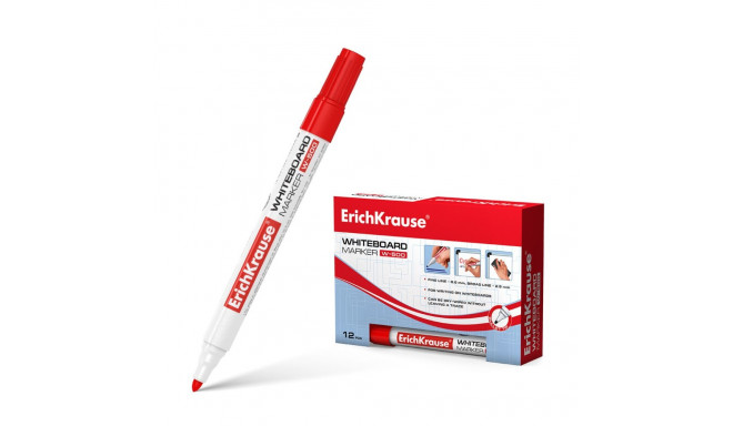 White board marker ErichKrause® W-500, color: red(box 12 pcs.)
