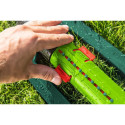 Oscillating sprinkler, 15 x 19 m spray area, 18 spray nozzles, nozzle unclogging needle
